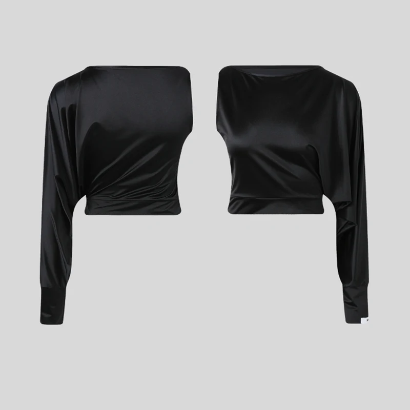 Female Latin Dance Practice Clothes For Women Single Sleeve Shirts Rumba Samba Dancewear Ballroom Costumes Latin Dress BS011