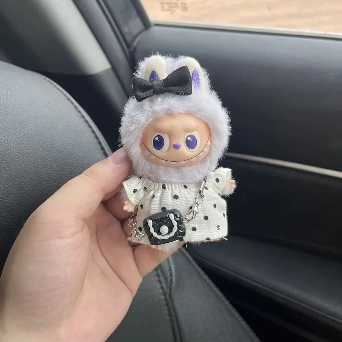 Para mini labubu 4.0 pinos para roupas de amor 3 peças conjunto de saia floral roupas de boneca acessórios labubu