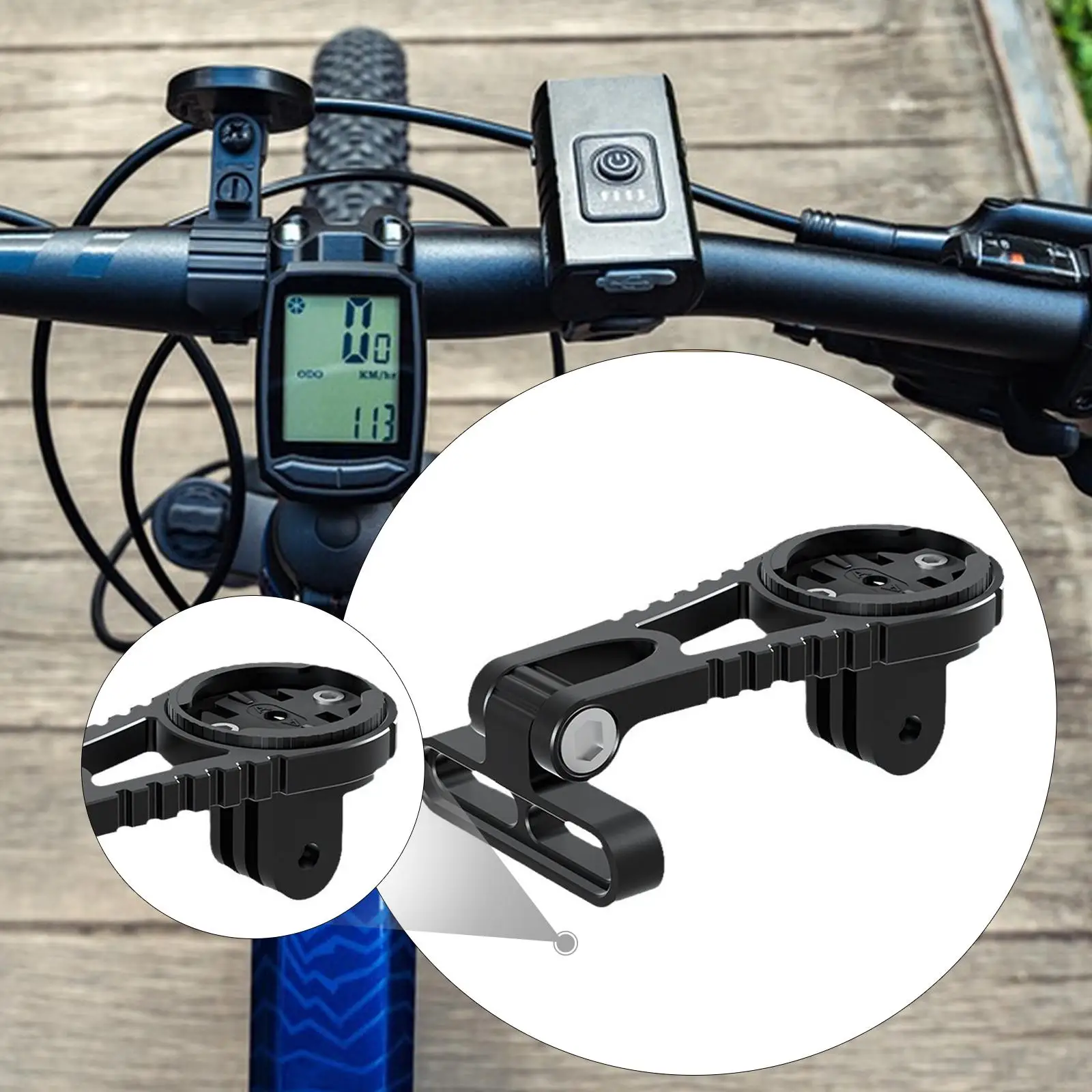 Bike Computer Mount Aluminium Alloy Handlebar Bracket for Cycling Gadget Speed Monitor and Light