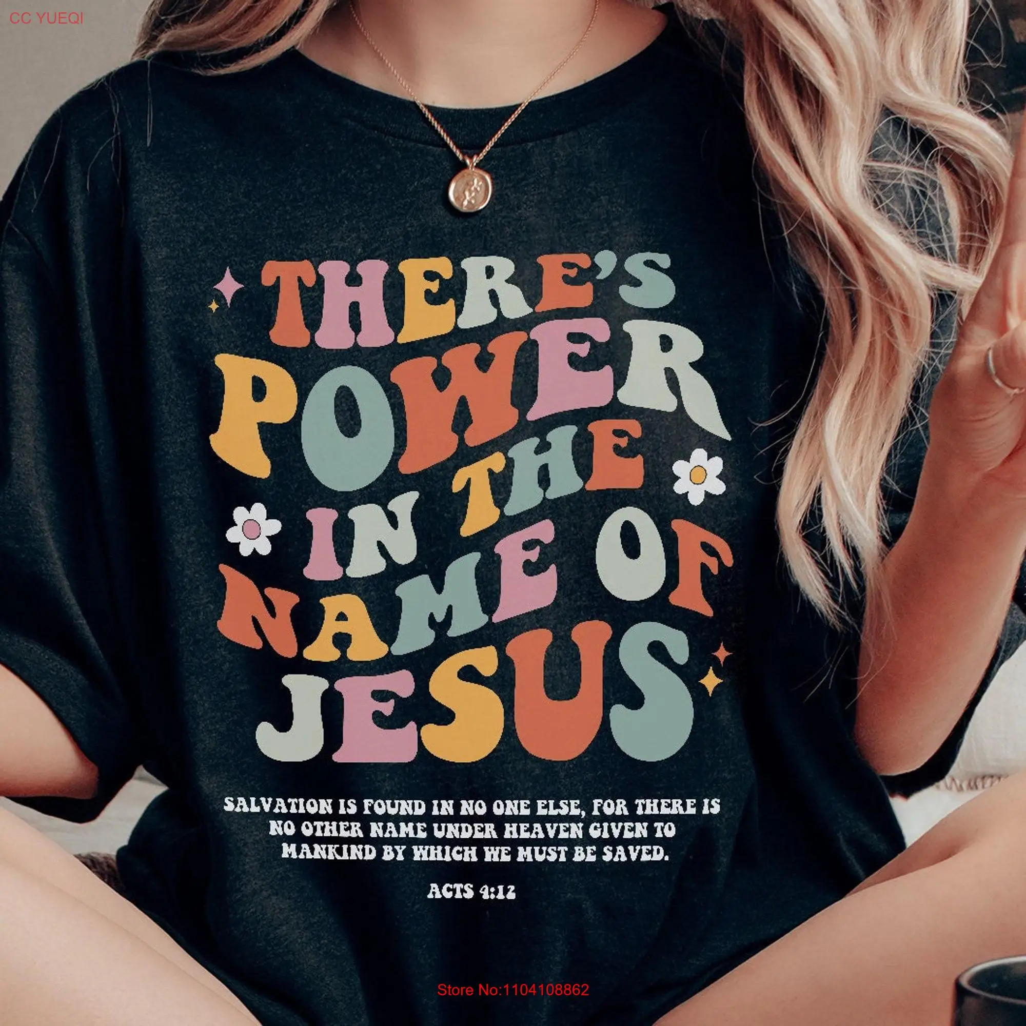 Jesus T Shirt Retro Christian Merch Faith Based Clothes Streetwear Bible Verse long or short sleeves