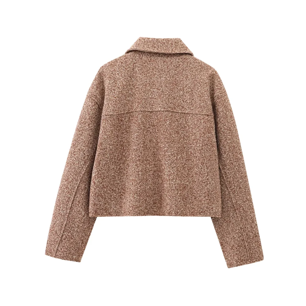 2025 RARA Spring New Women's Casual and Versatile Temperament Lapel Zipper Solid Color Design Jacket
