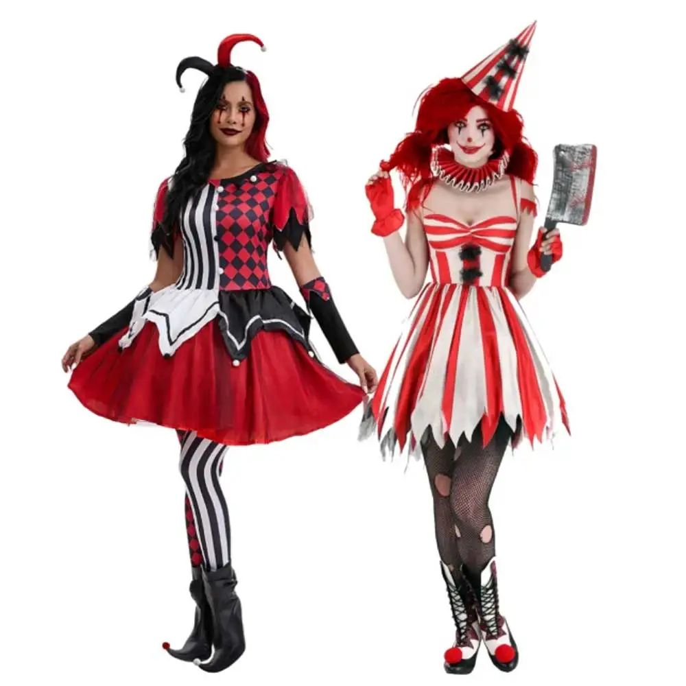 Disfraces de Payaso Divertidos para Adultos, Vestidos de Circo, Terror y Ballet para Mujer, Disfraces de Payaso para Fiestas Temáticas de Terror, Incluye Accesorios para la Cabeza