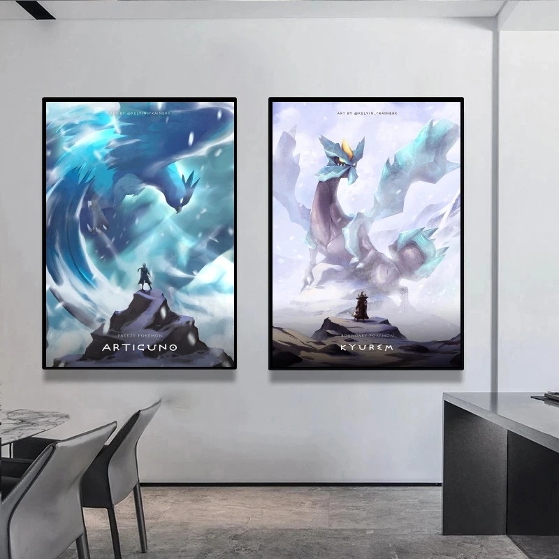 Pokemon Articuno Print On Canvas Wall Decoration Modern Living Room Poster Toys Prints and Prints Painting Friends Gifts Picture