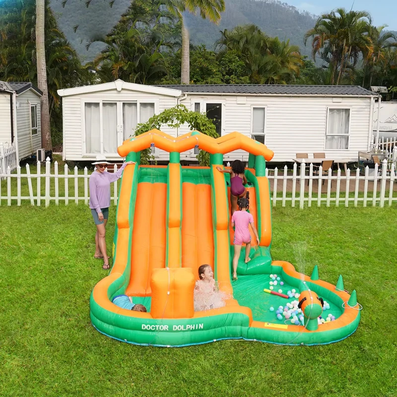 

Double Waterslide Outdoor Bounce House Jumper Bouncy Jump Castle Bouncer