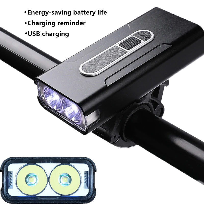 

2400mah Lights Bike Spotlight Power Bank Led Flashlight Lighting Rode Set Headlamp Bicycle Waterproof Light Rechargeable USB Mtb