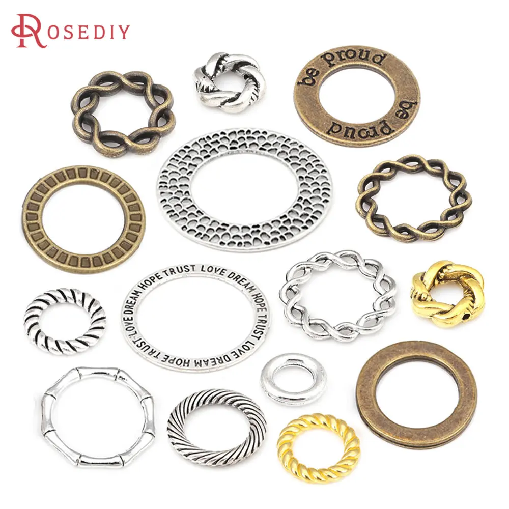 

Antique Silver Vintage Style Zinc Alloy Round Twisted Rings Closed Rings Diy Jewelry Making Necklace Earrings Accessories