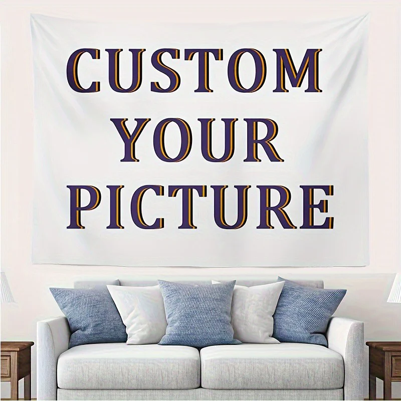 1Pc Personalized Custom Tapestry Upload Your Exclusive Images to Create a Unique Wall Background, Perfect for Home and Living Room Decoration, Bedroom Wall Art, Home Decor, and Party Decoration
