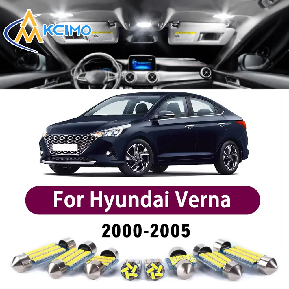High Lumen CANBUS Error Free LED Interior Light Kit For Hyundai Verna 2000-2005 Easy Install Trunk Reading Dome Lamp Bulbs Set