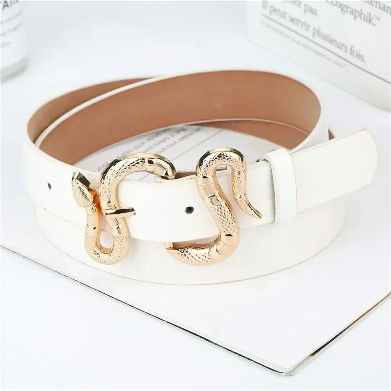 Snake Belt Buckle with PU Leather Belt for Women Dress  display picture 3