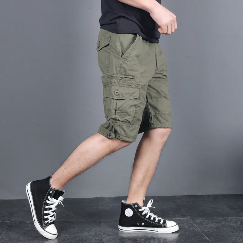 Men\'s Military Cargo Shorts 2021 Army Camouflage Tactical Joggers Shorts Men Cotton Loose Work Casual Short Pants Plus Size 5XL