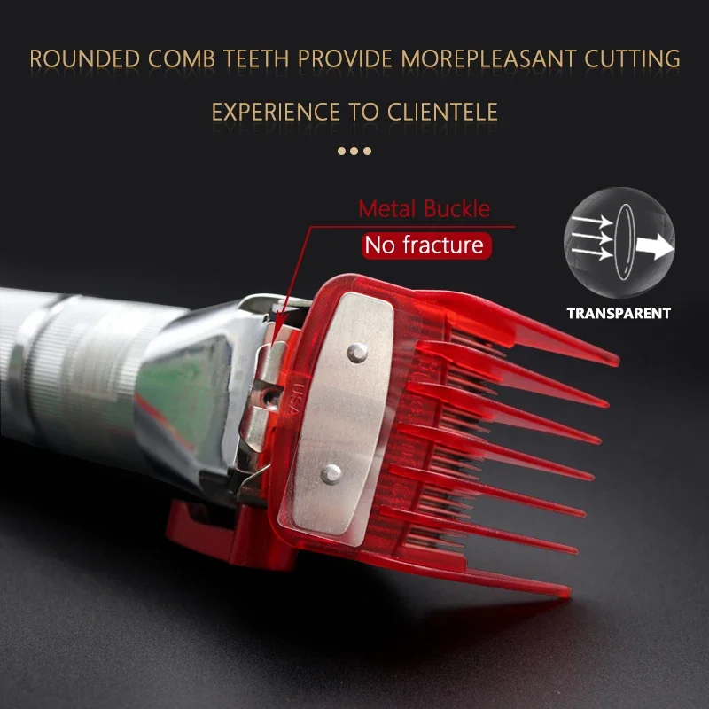 

2Pcs Professional Hair Clipper Guide - 1.5mm/4.5mm Transparent Metal Buckle for Wahl, Madeshow, JRL Hair Trimmers