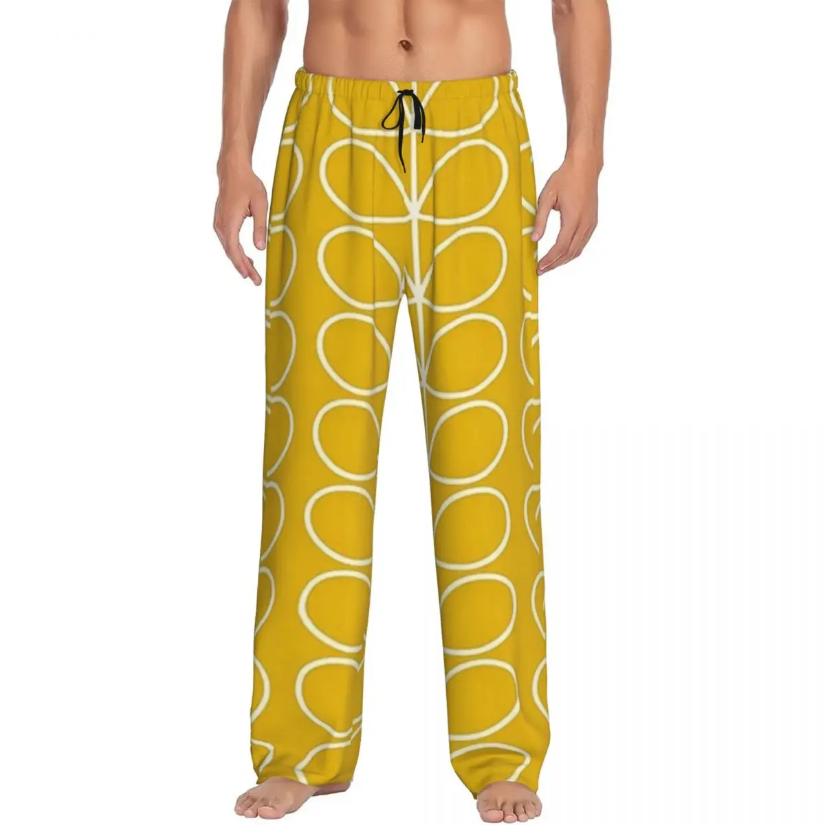 Custom Printed Orla Kiely Linear Stem Pajama Pants Men Sleep Sleepwear Bottoms with Pockets