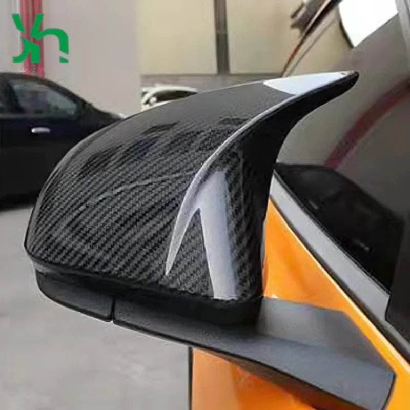 ل 2014 + فورد موستانج مرآة الرؤية الخلفية غطاء ألياف الكربون الجانب مرآة قذيفة الإطار ملصق ألياف الكربون الوفير نوع