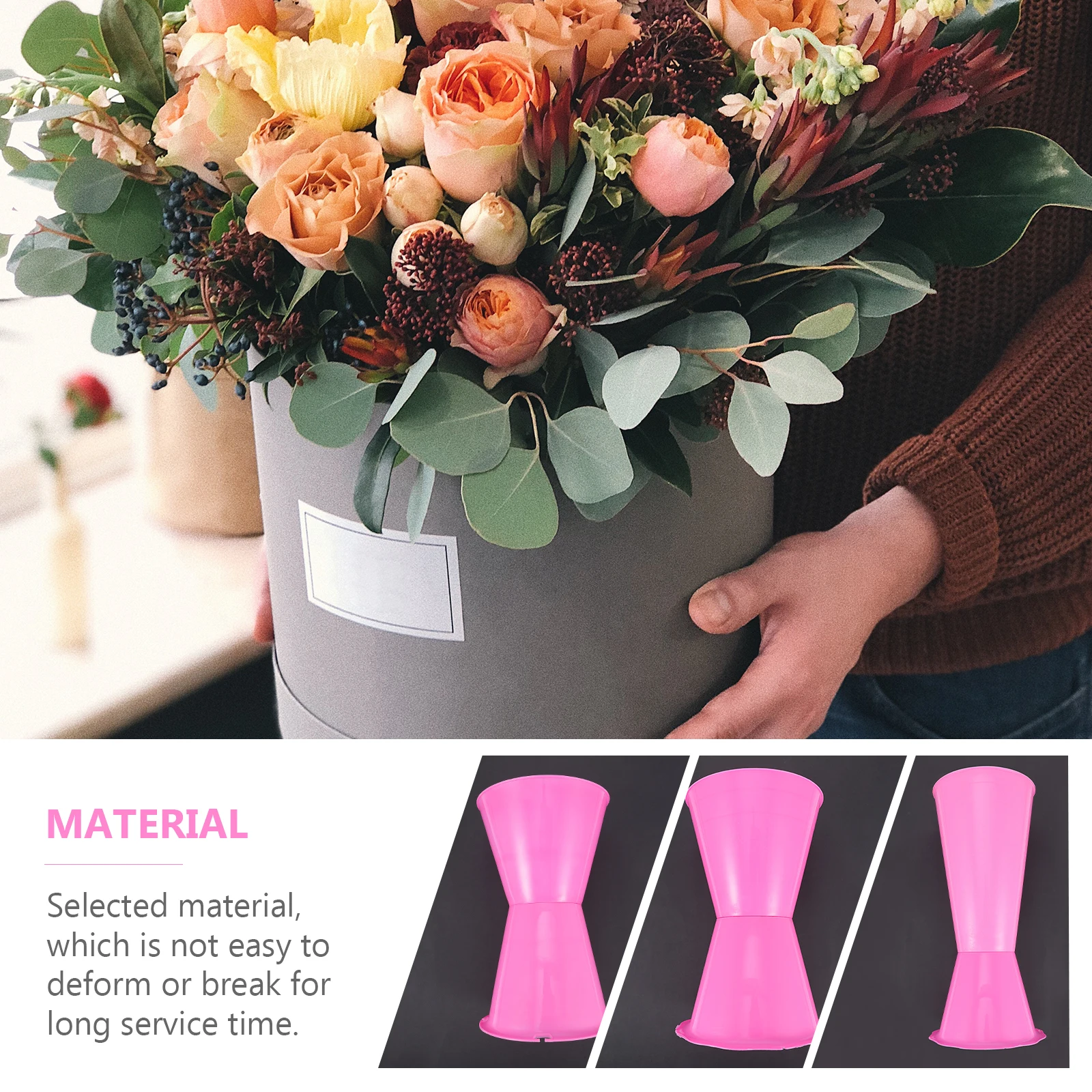 

3pcs Flower Arrangement Stable Base St Bouquet Liner Fixing Tool Floral Shop Supplies Plastic Wedding