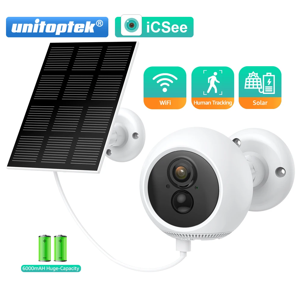 

3MP WIFI IP Camera Solar Panel 6000mAh Rechargeable Battery Outdoor Security Camera PIR Motion CCTV Video Surveillance ICsee