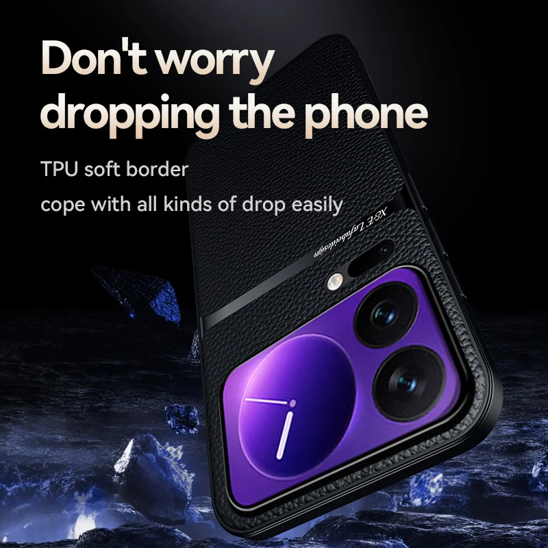 حافظة لهاتف Xiaomi 17 Pro Max للرجال والنساء من الجلد العادي بفتحة مغناطيسية وغطاء مضاد للسقوط لهاتف Xiaomi17 Pro مقاوم للصدمات Funda #3