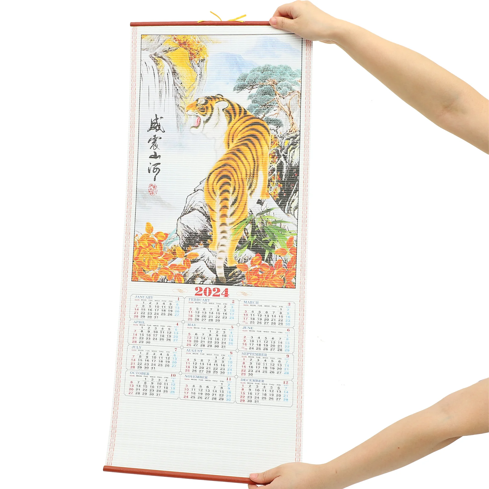 2024 Wall Calendar Scenic Scroll Dragon Year of The Chinese Paper Monthly Large Lunar Events