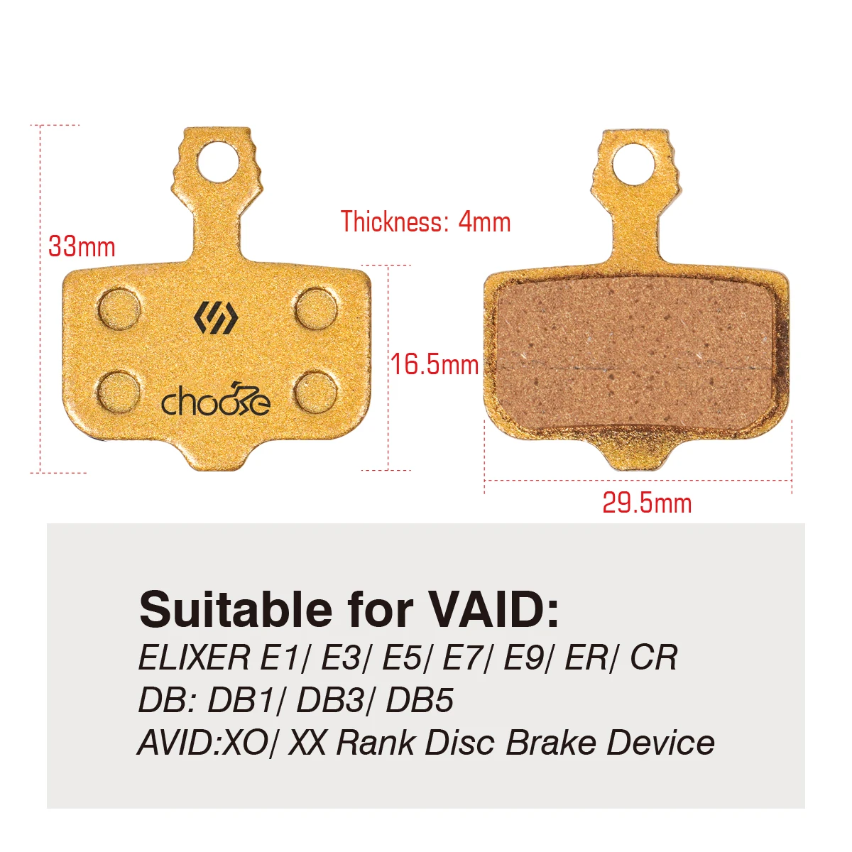 SUNTNUR Ceramic/Resin Bike Brake Pads For AVID ELIXIR R CR CR-MAG SRAM LEVEL XX XO DB 1 3 5 Bicycle Brake Pads 2 Pairs