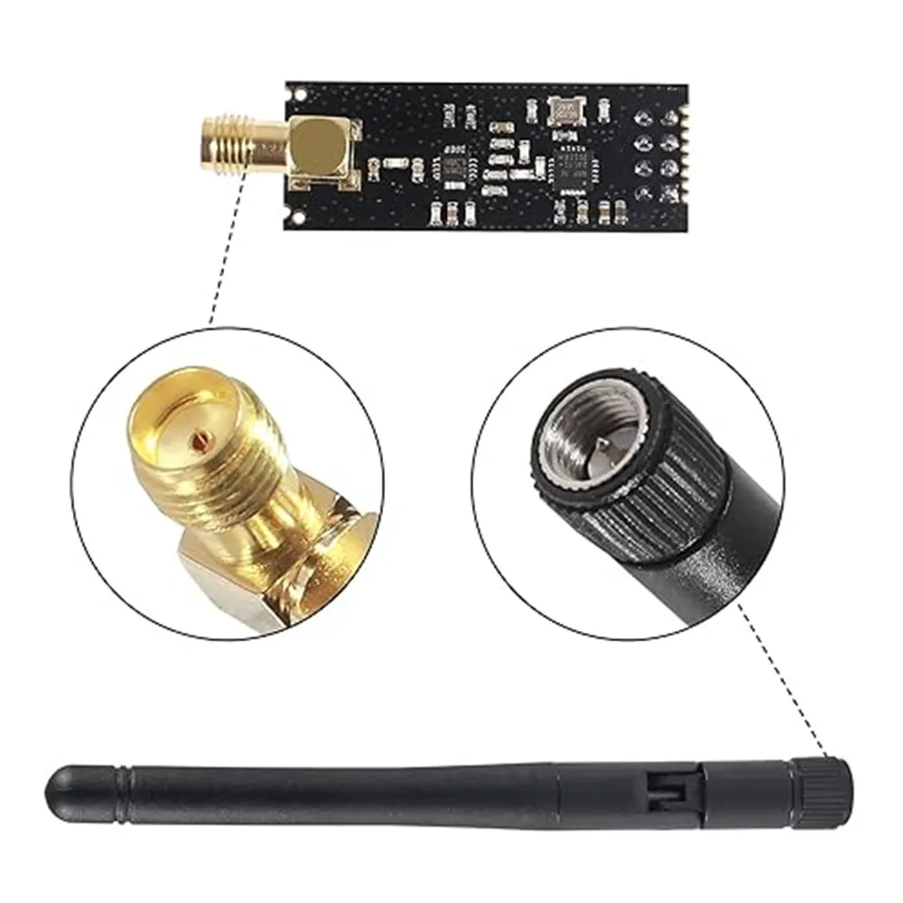 جهاز إرسال واستقبال الترددات اللاسلكية 2.4G وحدة لاسلكية NRF24L01 + PA + LNA 1100 متر لمسافات طويلة مع هوائي #4