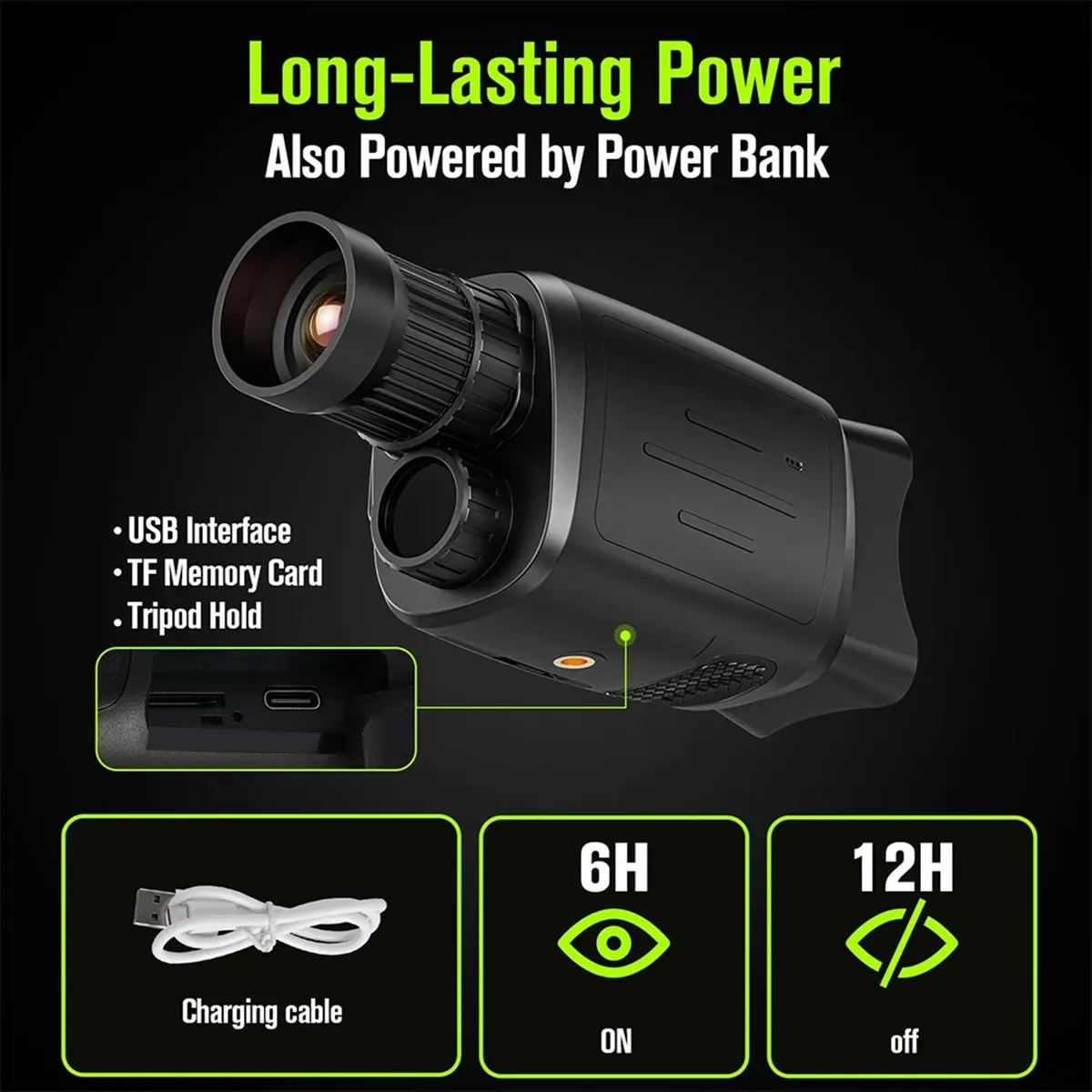 Y65A Monocular Night Vision Device 16X Digital Zoom 1080P HD Infrared Camera Telescope Outdoor Search Full Darkness 300m
