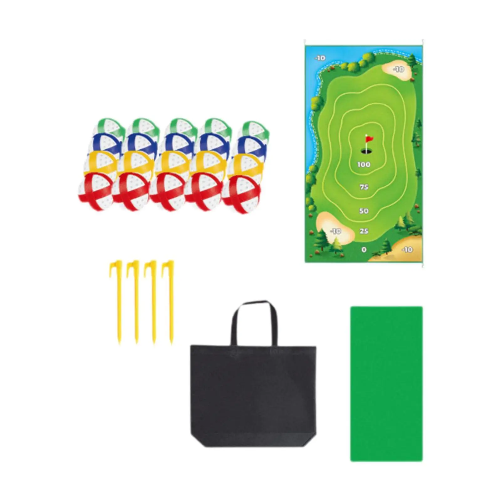 

Chipping Golf Practice Mat Set Interactive Golf Hitting Mat for Children Adults