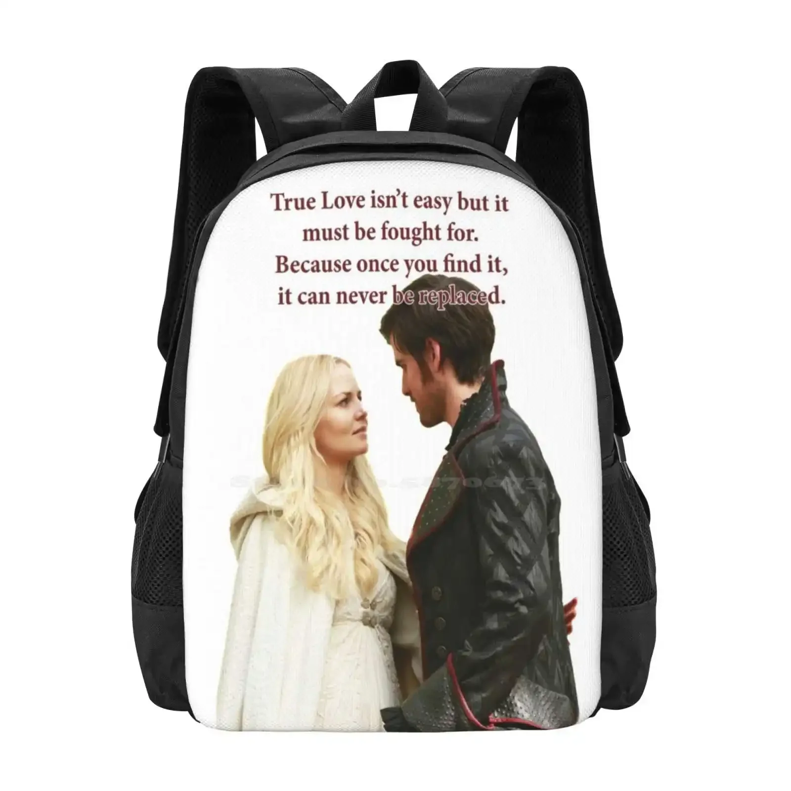 

True Love Hot Sale Schoolbag Backpack Fashion Bags Captain Swan Emma Swan Killian Jones Captain Hook Ouat Once Upon A Time