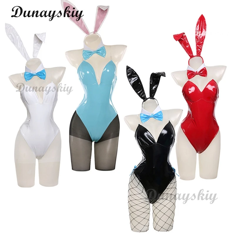 Anime Coelho Cosplay Girl Traje para Mulheres, Arquivo Azul, Lingerie Sexy, Bodysuit, Uniforme Suit, Dia das Bruxas, Jogo, Interpretação de Papéis Coelho