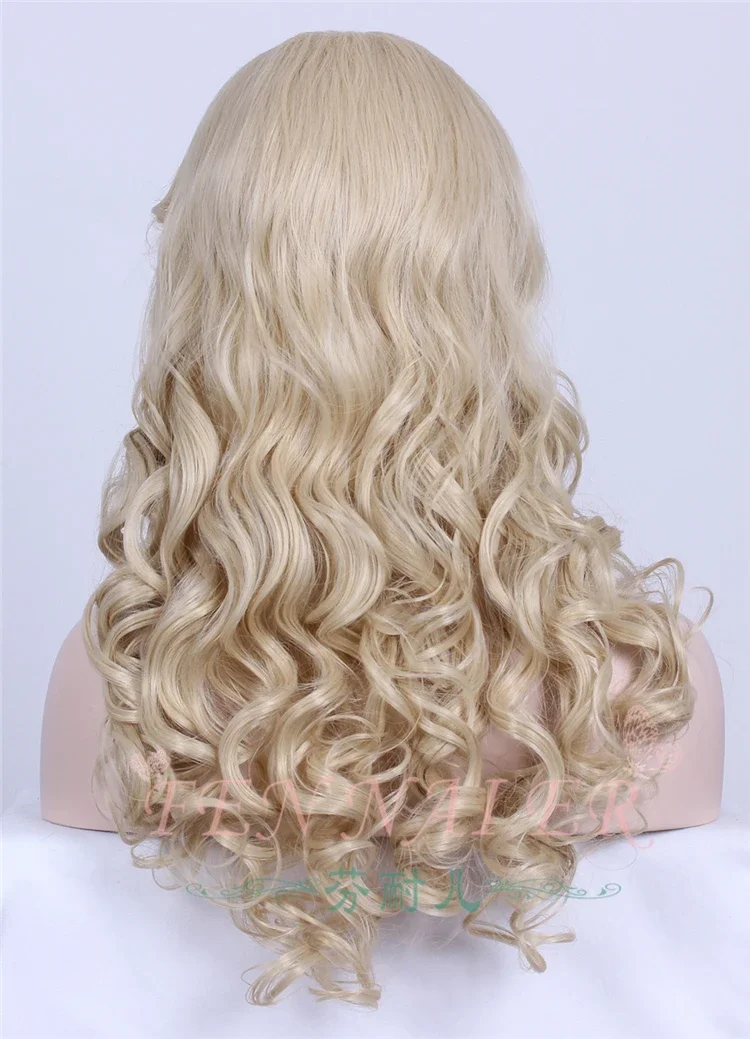 Fairy Sleeping Beuty Women Gold Wavy Wig Role Play Princess Aurora Golden Wig Costumes