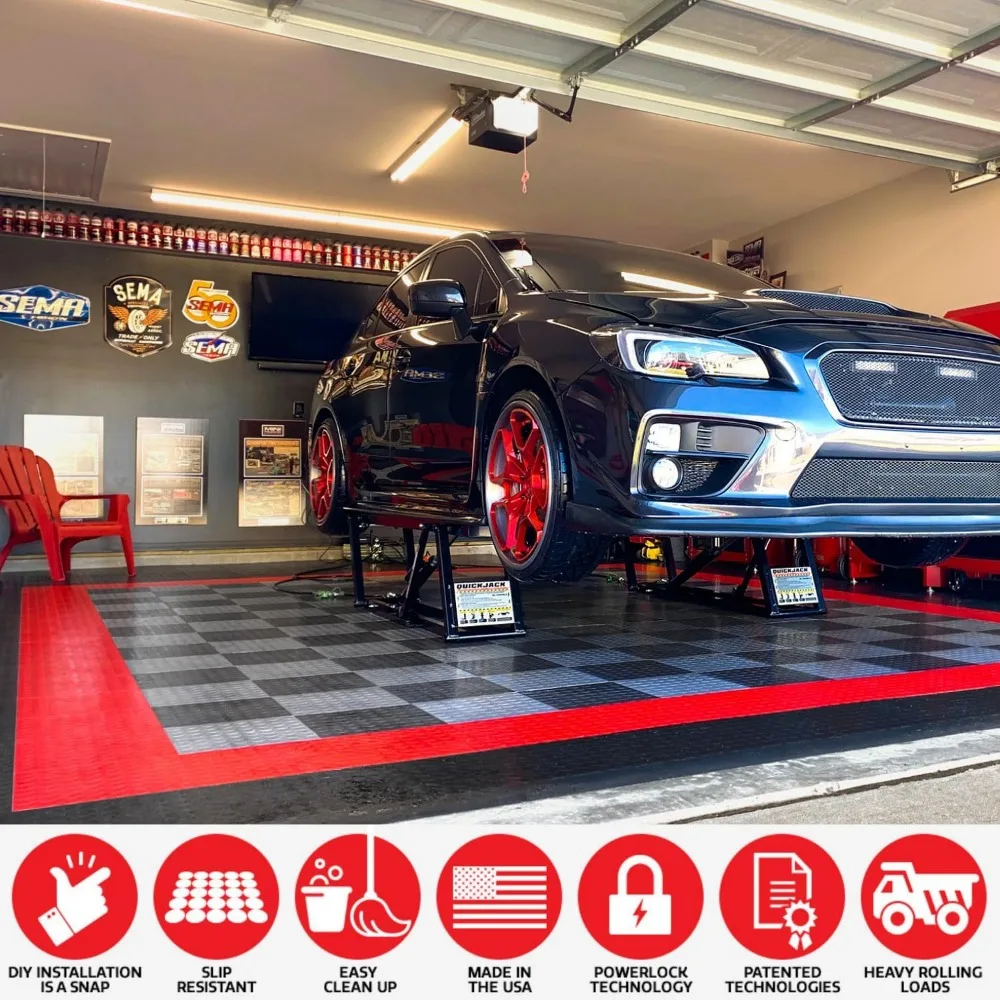 Interlocking Non-Slip Heavy-Duty Copolymer Garage Floor Tiles for Easy Installation and Durability
