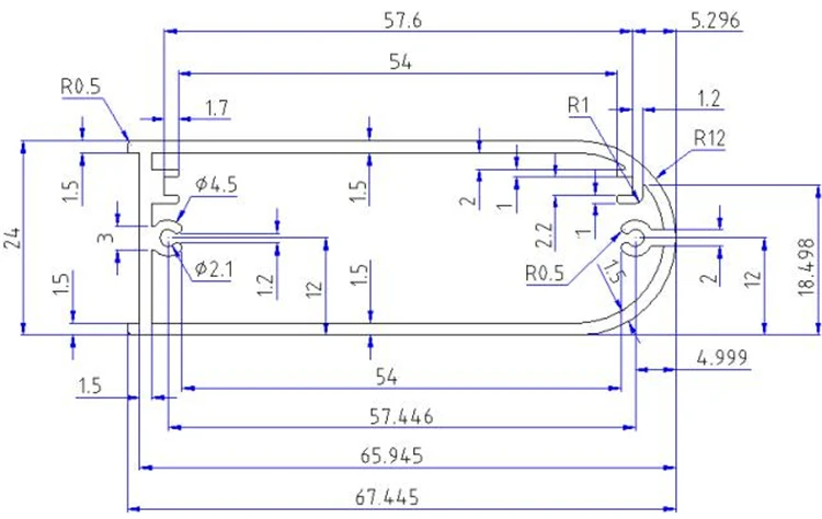 67 * 24 high-energy power supply shell power amplifier aluminum shell heat dissipation battery box instrument chassis shell 8130