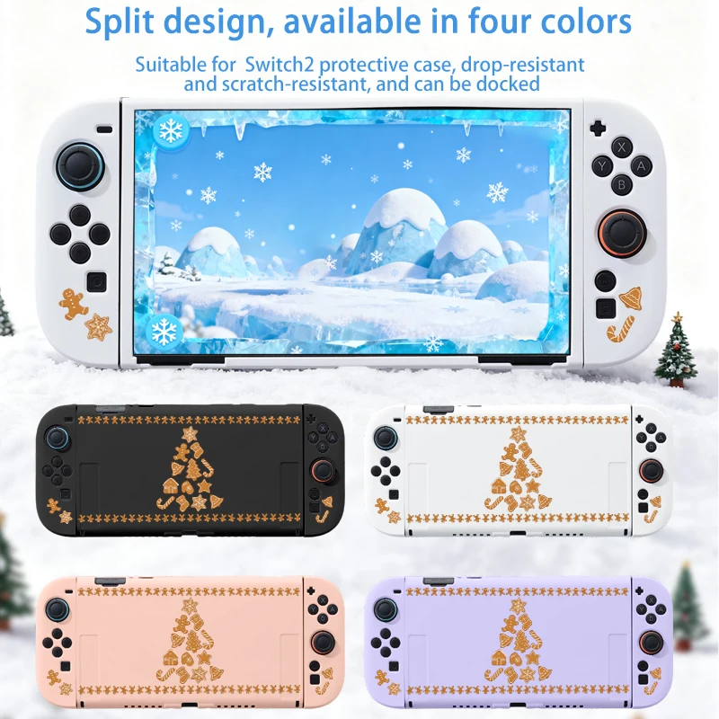 Geeignet für Nintendo Switch2 spezielle Softshell-Schutzhülle, Weihnachtsthema, stoß- und sturzsicher, stilvolle Hülle