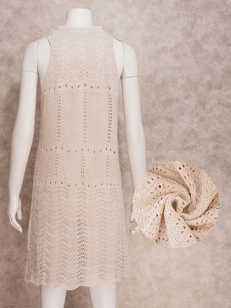 Pareo Cover Up Maglia solida lavorata a maglia all'uncinetto Tuniche da spiaggia Bikini Sarong Wrap Beachwear Donna Estate Mini costume da bagno Abito caftano A548