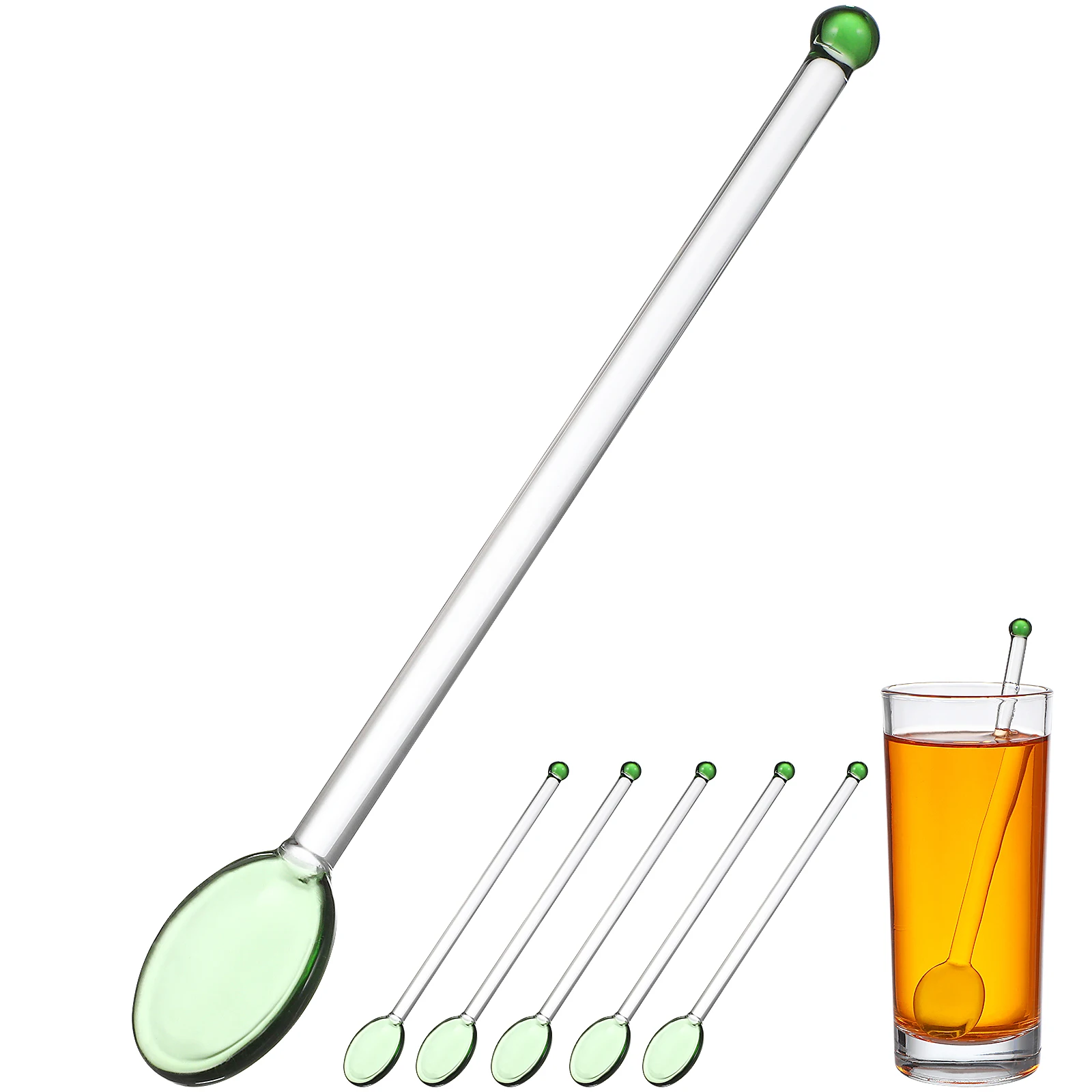 

6 Pcs Glass Spoon Creative Lovely Stirring Sticks for Bars Dorms Homes Hotels Coffee Restaurants Mixing Beverages