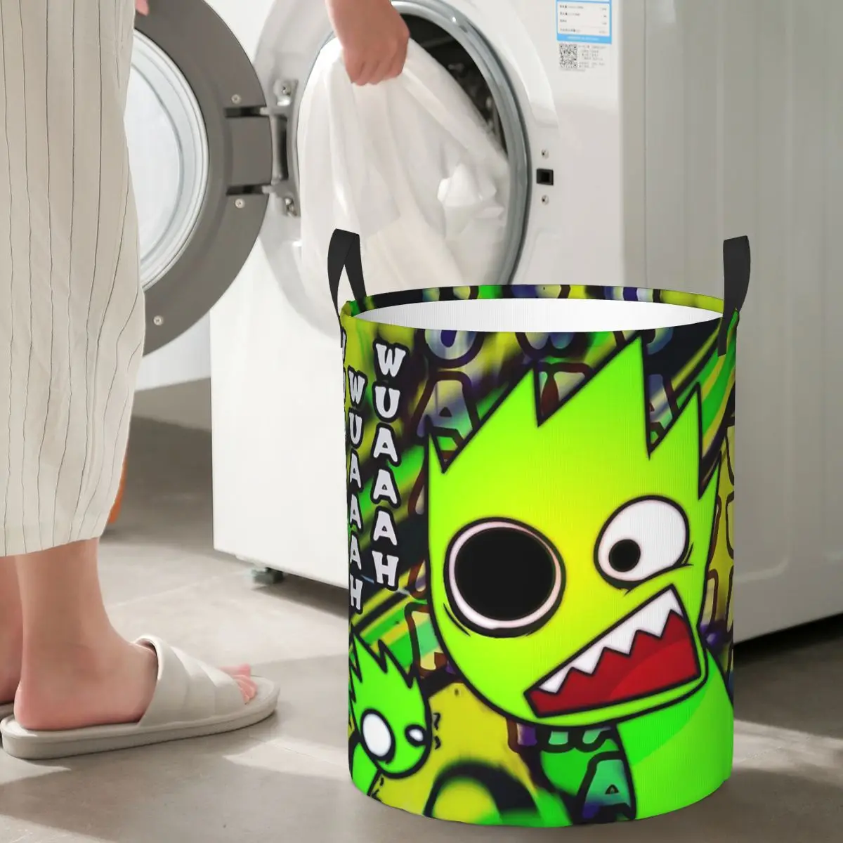 Laundry Collector Sprunki Cartoon Incredibox Game Foldable Laundry Basket Large Storage Children Washing Basket Home Organizer view 6