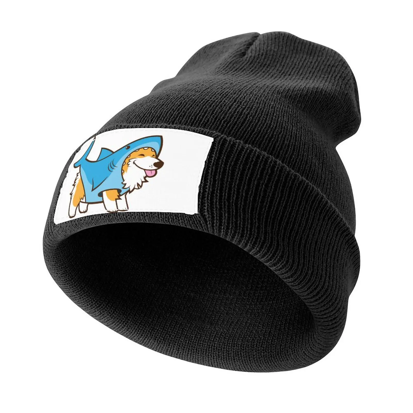 Corgi In a Shark Suit Knitted Cap birthday Thermal Visor foam party Hat Men's Luxury Women's