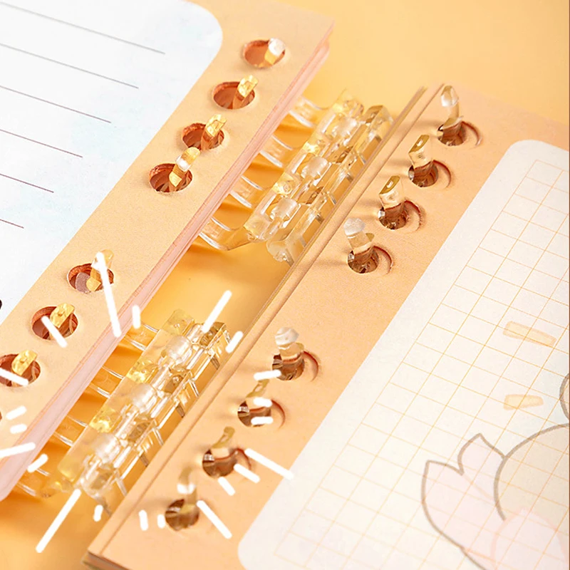 Cartoon Capybara Shake Patch Pocket Loose-leaf Diary Agenda Cute Creative Binder Notebook Organizer Student Stationery Gifts