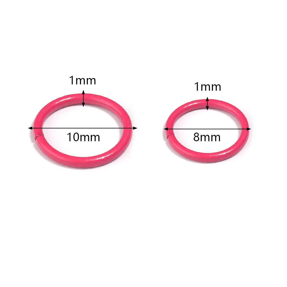 50 шт./партия, разноцветные металлические соединительные кольца, 8/10 мм