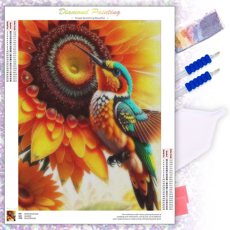 

CHENISTORY 5d DIY Full Diamond Embroidery Set Bird Diamond Painting With Square/Round Rhinestones Mosaic Animal Home Decor