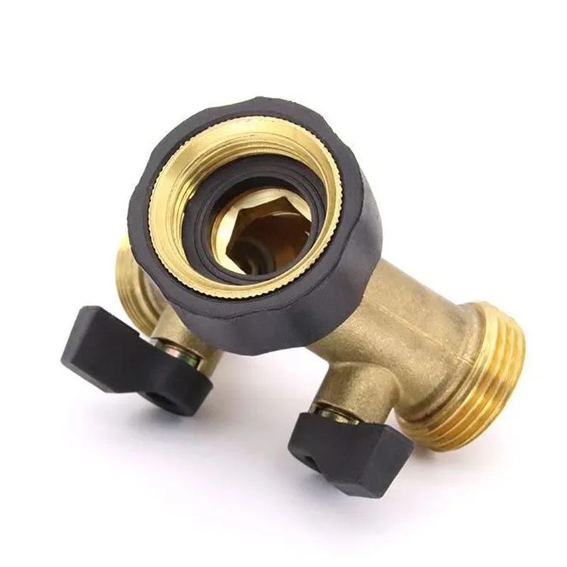 1pcs Ball Valve Garden Double-way Ball Valve Three-way Valve Brass Faucet Diverter Water Pipe Y-shaped Ball