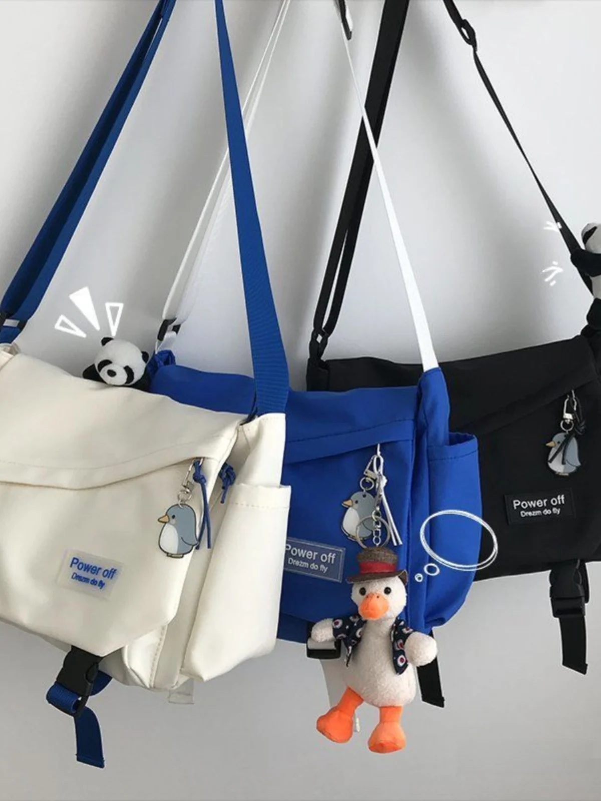 Korean Sle Versatile Faionable Single oulder Crossbody Bag Men's Trendy Brand College Student Class Couple Menger Bag