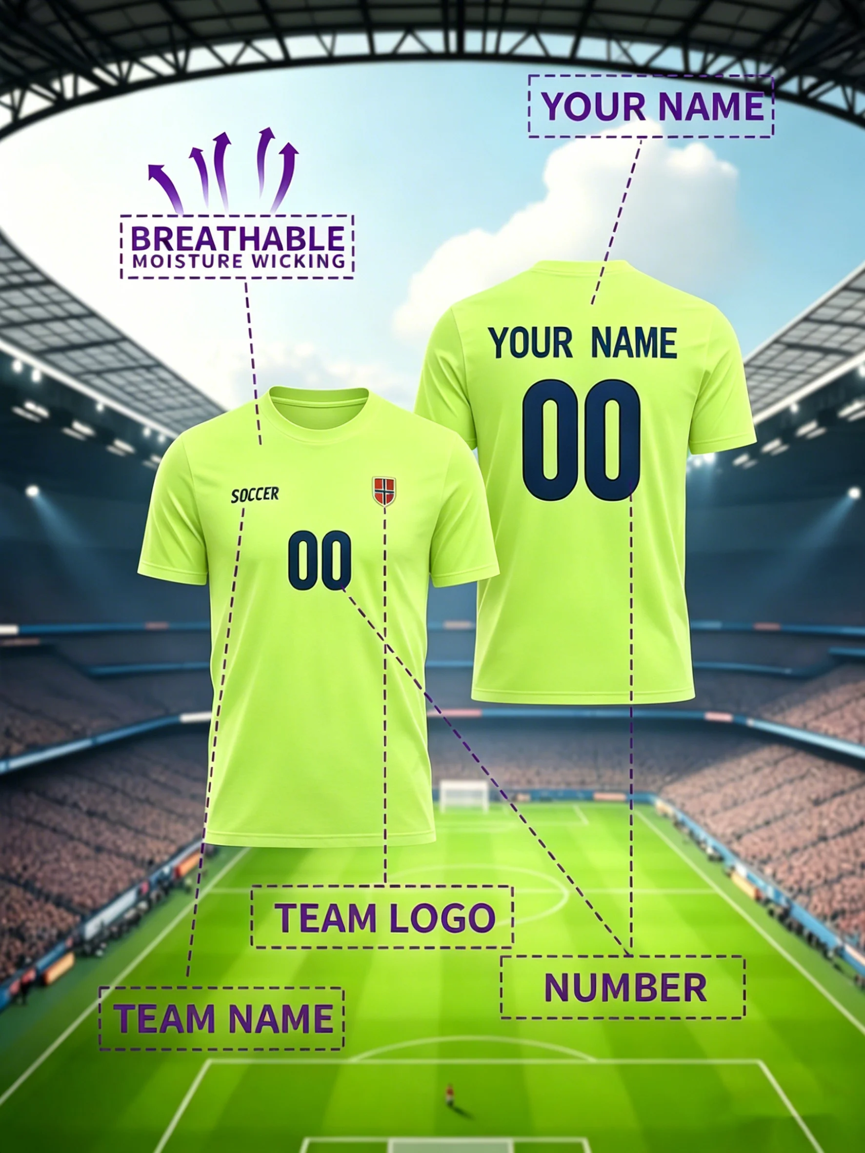 Passen Sie das Muster Ihrer Lieblings-Fußballmannschafts-Spielerbekleidung individuell an. Personalisiertes, modisches Baumwoll-T-Shirt, lässiges, lockeres Sport-Top, weiches T-Shirt – Detail 21