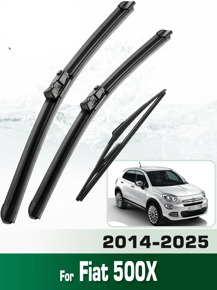 For Fiat 500X 2014-2025 2021 2022 2023 2024 Wiper Front & Rear Wiper Blades Windshield Windscreen Window Brushes 26"+14"+10"