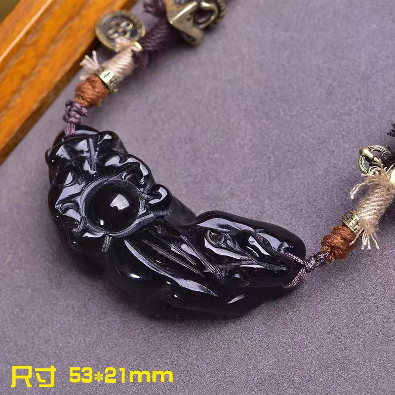 Natural Agate Medicine Pixiu Dzi Bead Pendant Sweater Chain Backflow Bone Accessory Handmade Braided Rope Necklace