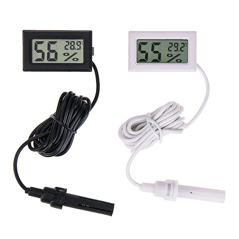 2 stücke MiniConvenientDigital LCDThermometerSensorHygrometerGaugeRefrigeratorAquariumMonitoringDisplay HumidityDetector