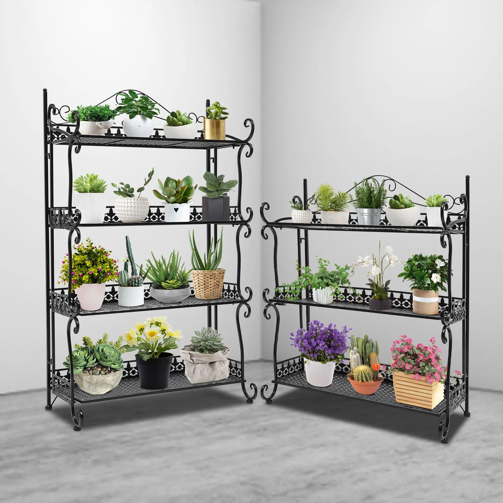 Outdoor-Pflanzenst änder halter Ebenen faltbares Blumen regal Home Plant Storage Organisation Dekoration Regal Rack