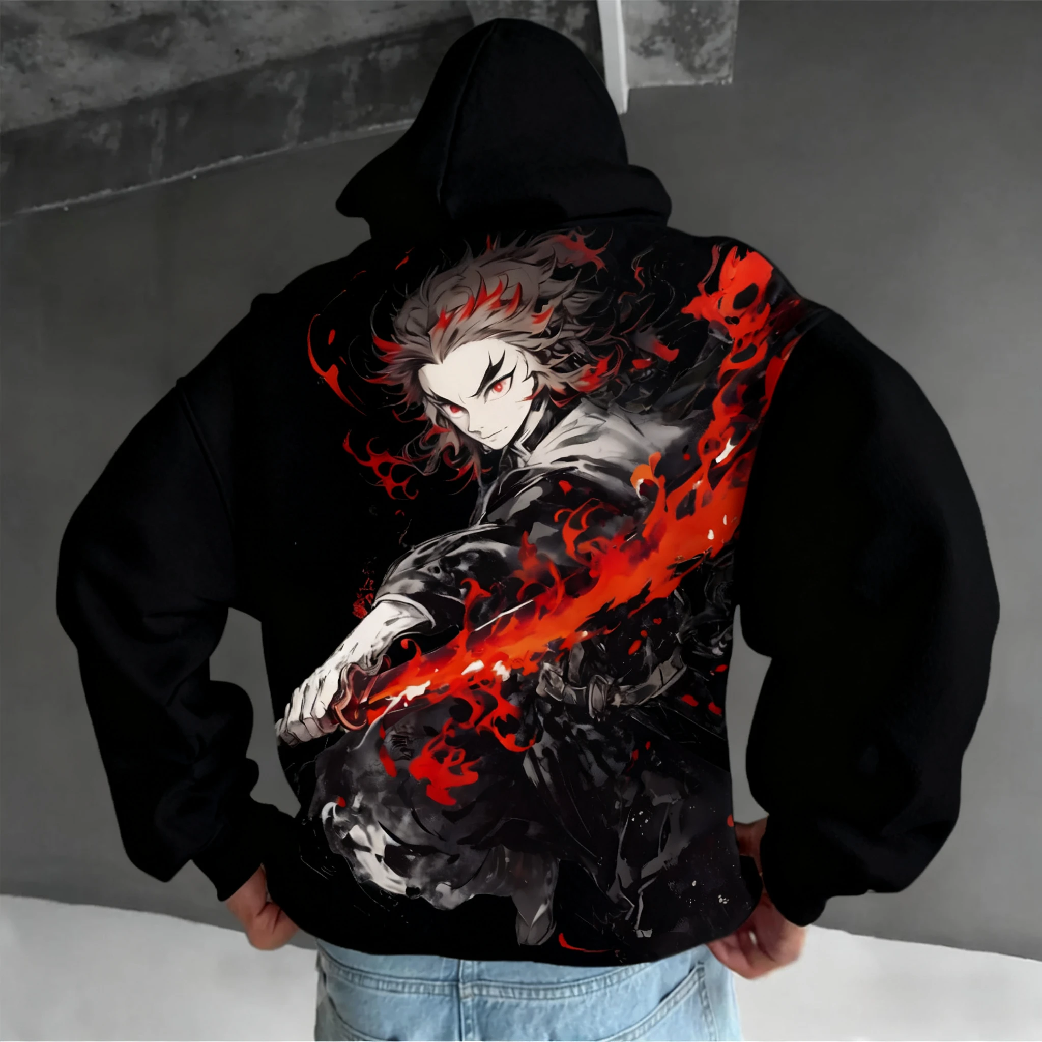 2025 Demon Slayer Anime Sudaderas con capucha con estampado periférico para otoño e invierno, suéteres sueltos de algodón para hombres y mujeres ins