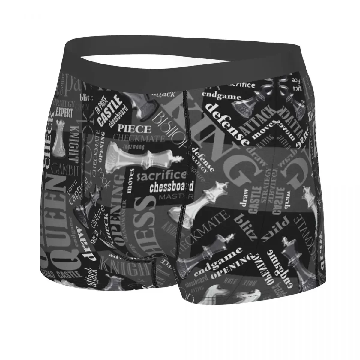 Black And White Chess Stuff Men's Boxer Briefs, Highly Breathable Underpants,Top Quality 3D Print Shorts Birthday Gifts