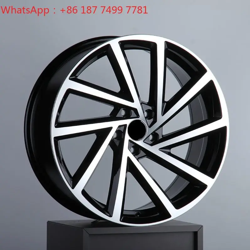 17 18 19 Inch 5 Hole 5X100 5X112 Multi-Spoke Black Silver Alloy Wheels