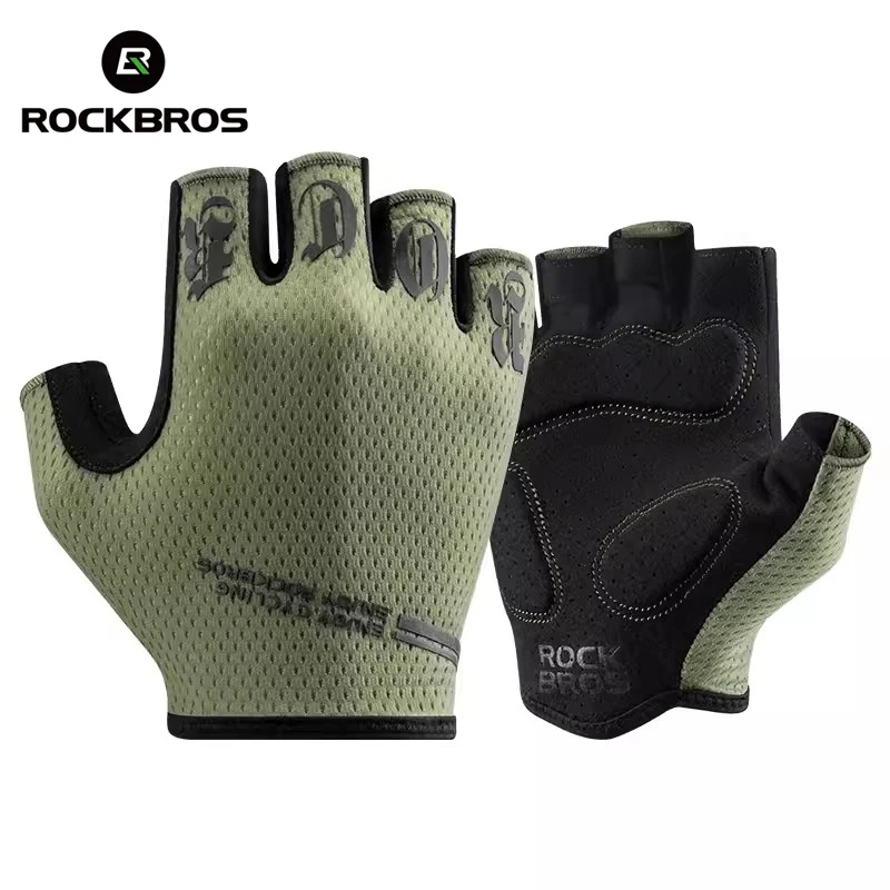 

ROCKBROS Cycling Glove Half Finger MTB Road Bicycle Gloves SBR Palm Pads Anti-shock Breathable Elasticity Bike Fingerless Gloves