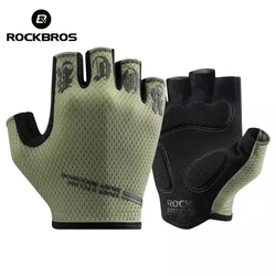 ROCKBROS Cycling Glove Half Finger MTB Road Bicycle Gloves SBR Palm Pads Anti-shock Breathable Elasticity Bike Fingerless Gloves